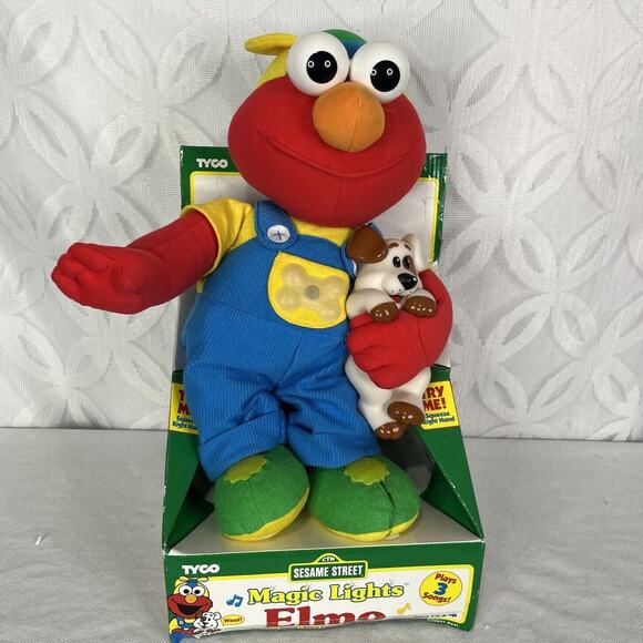 Tyco Magic Lights Elmo Musical Plush Sesame Street Lights 1997 Tested Works - Picture 1 of 12